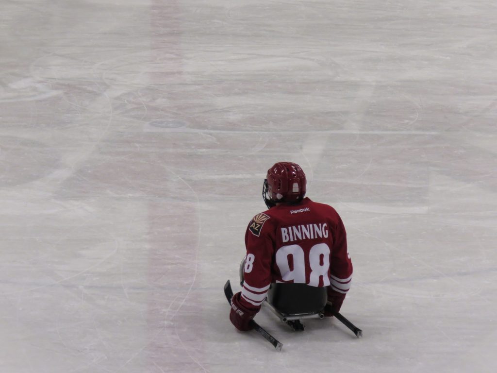 Stephen Binning waiting to be passed the puck during a play.